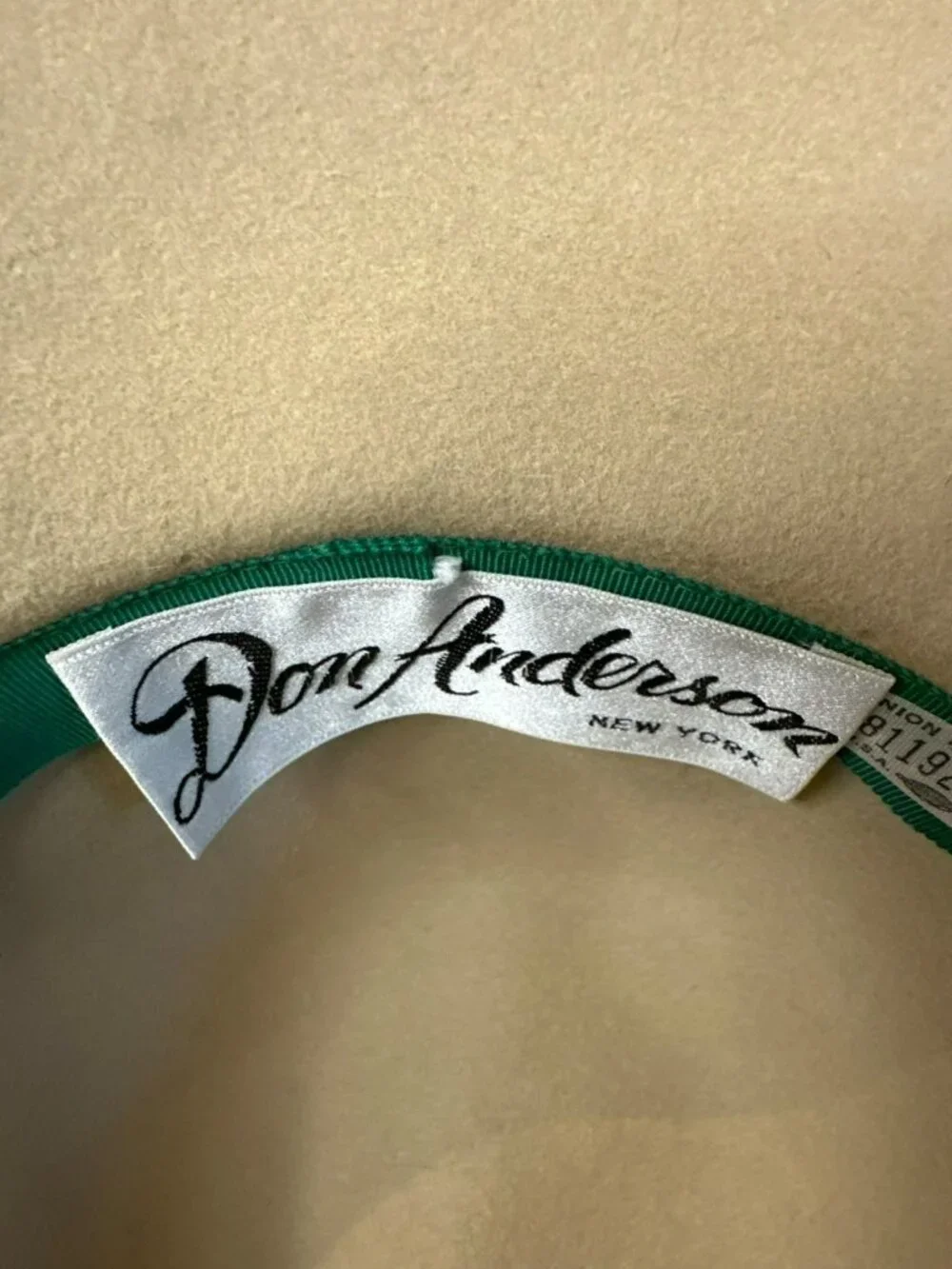 VTG Don Anderson New York Womens Felt Fedora Hat Wide Band & Double Ring